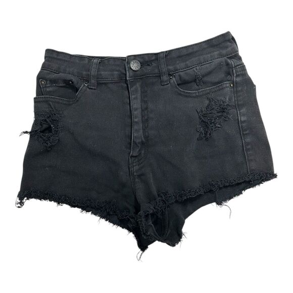 BDG Pants - BDG High Rise Dree Jean Shorts Urban Outfitters Black Distressed Cheeky W27